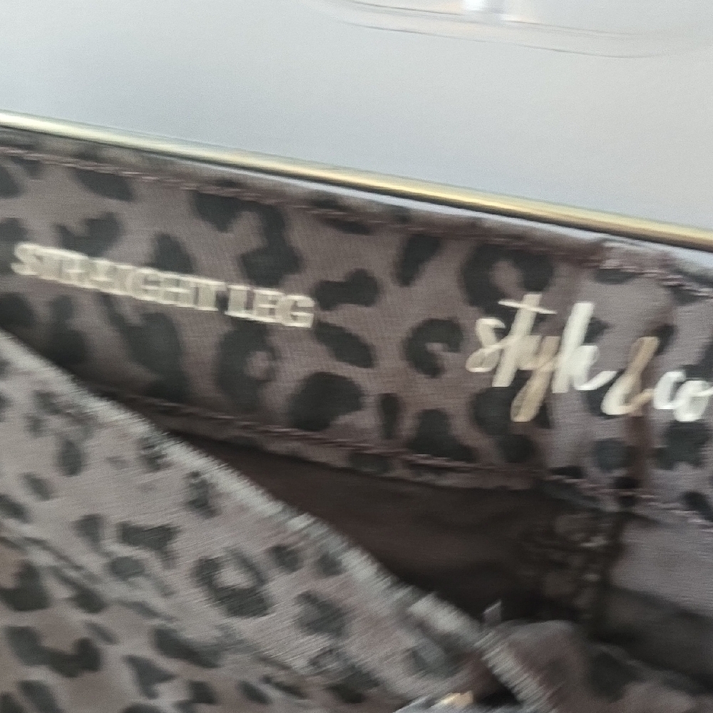 Style & Co. Charcoal Leopard Print Pants - Picture 3 of 5